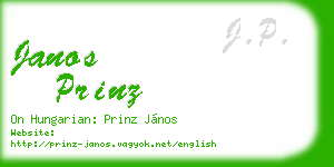 janos prinz business card